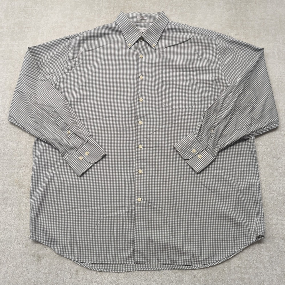 Peter Millar Crown Soft Shirt Mens XXL Grey Gingham Cotton Silk Button Down - Picture 2 of 8